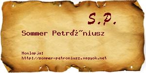 Sommer Petróniusz névjegykártya